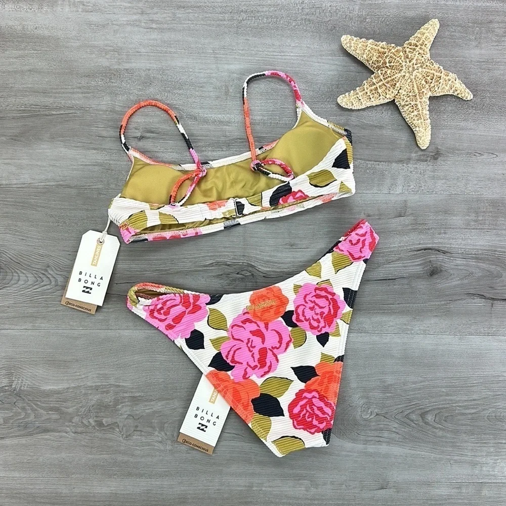 ☀️BILLABONG☀️ Magic Gardens Skinny Mini Crop MAGIC GARDEN HIKE BIKINI SET